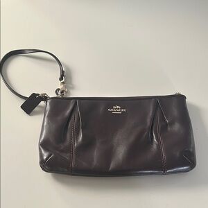Coach Maroon Leather Wristlet